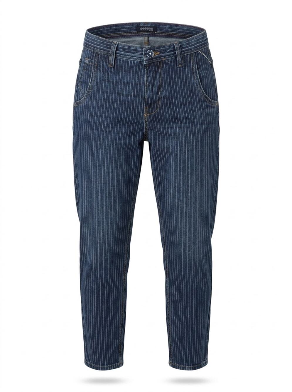 NWT Bonobo Anti Blue Dark Wash Tapered Pinstripe Striped Jeans Men Size 24
